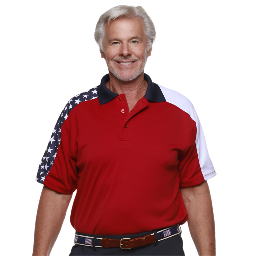 Men's Made in USA Stars and Stripes Performance Polo Shirt