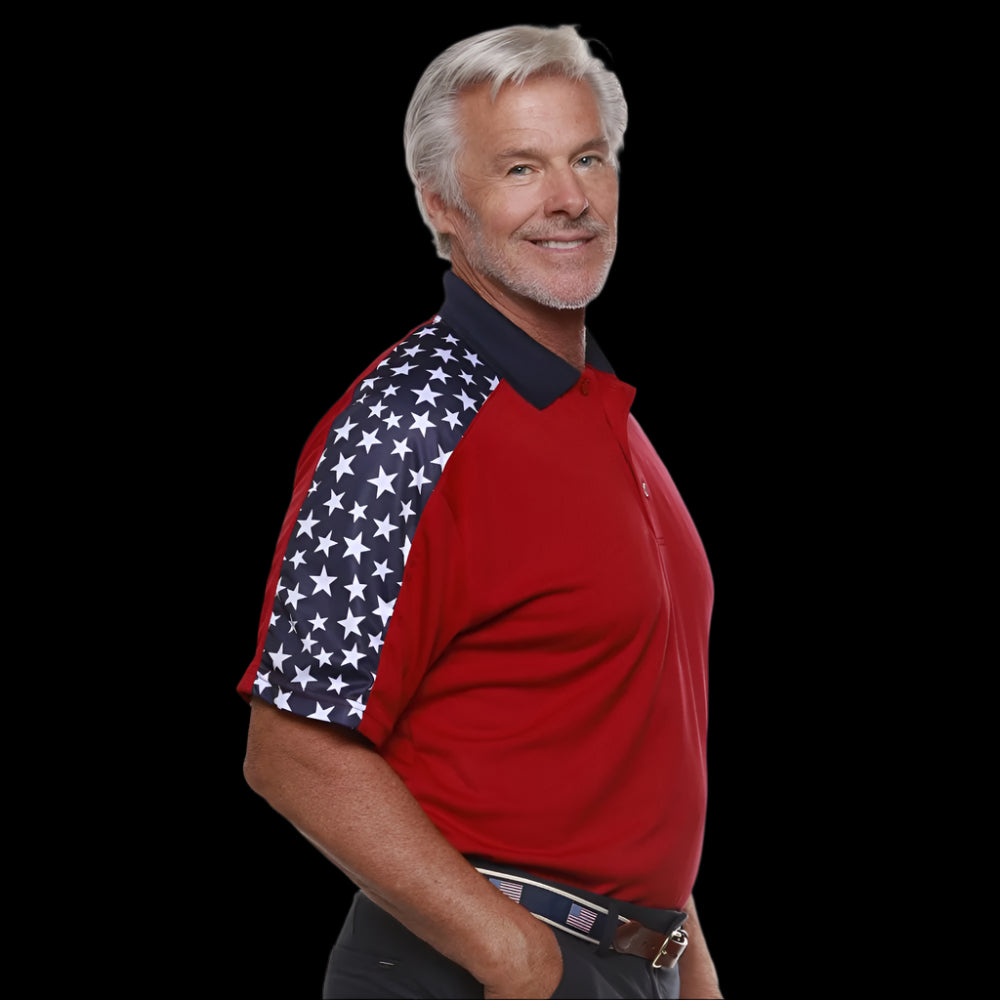 Men's Made in USA Stars and Stripes Performance Polo Shirt