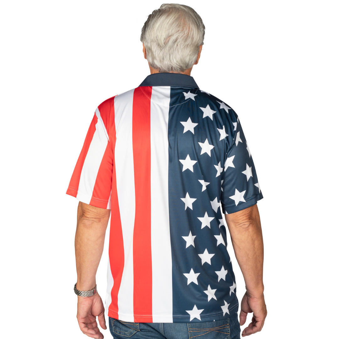 Men's Stars and Stripes Patriot Performance Polo Shirt