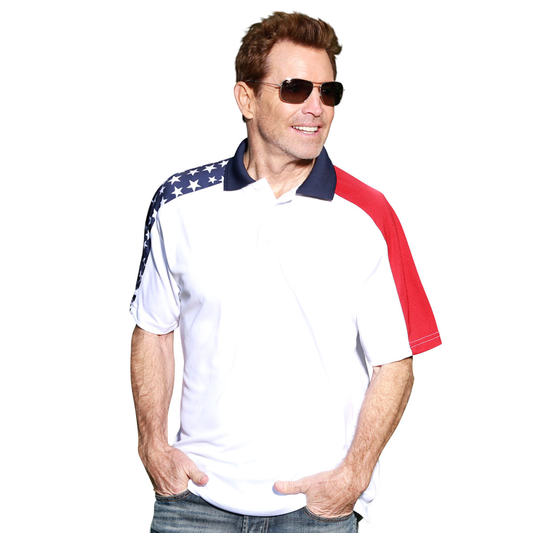 Men's Made in USA Stars and Stripes Performance Polo Shirt