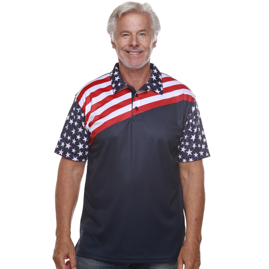Men's Made in USA Stars and Stripes Tribute Performance Polo