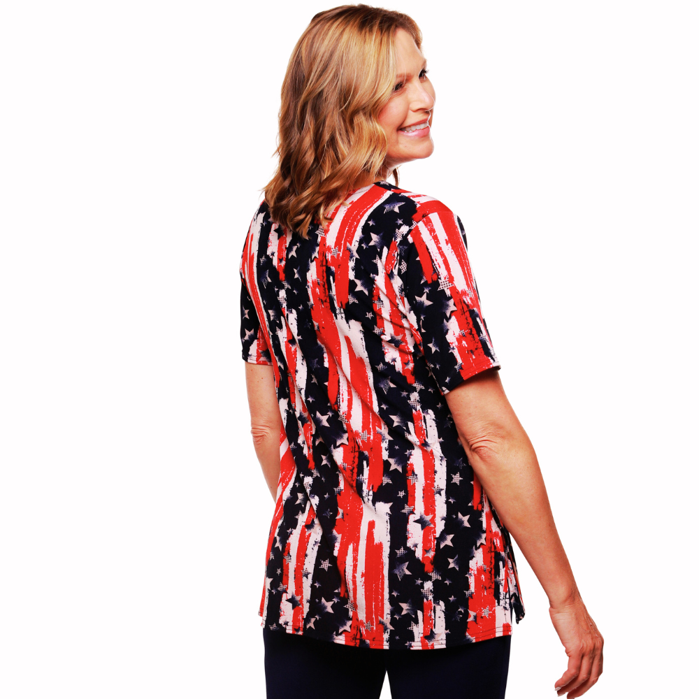 Women's Made in USA Liberty's Embrace Short Sleeve Tunic