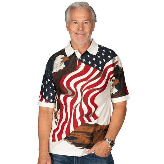 Men's Liberty's Wings  Cotton Polo Shirt