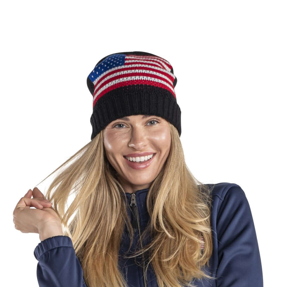 Made in USA Knit in Slouch Flag Beanie