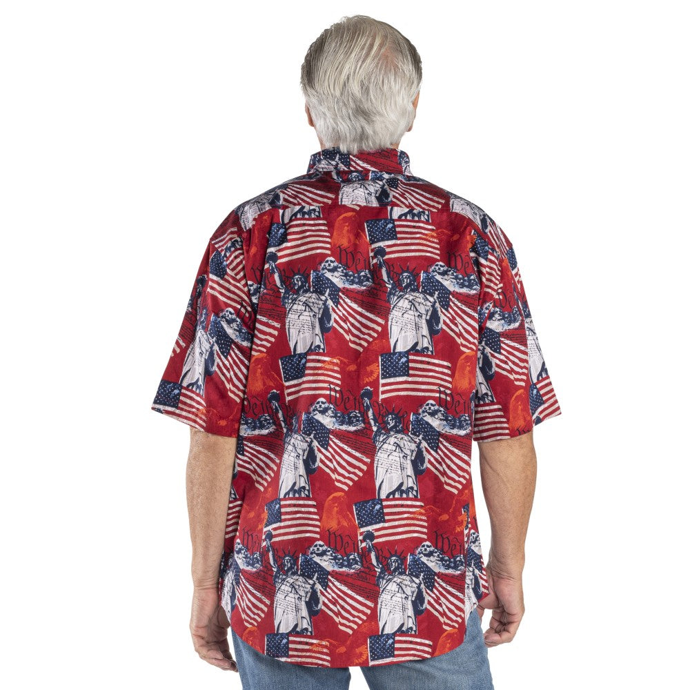 Men's History Buff Cotton Button-Down Short Sleeve Shirt