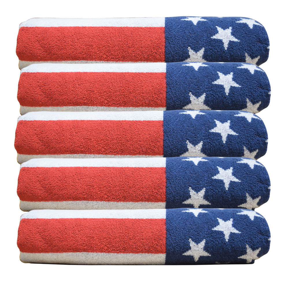 Made in USA American Flag Beach Towel 30 X 60